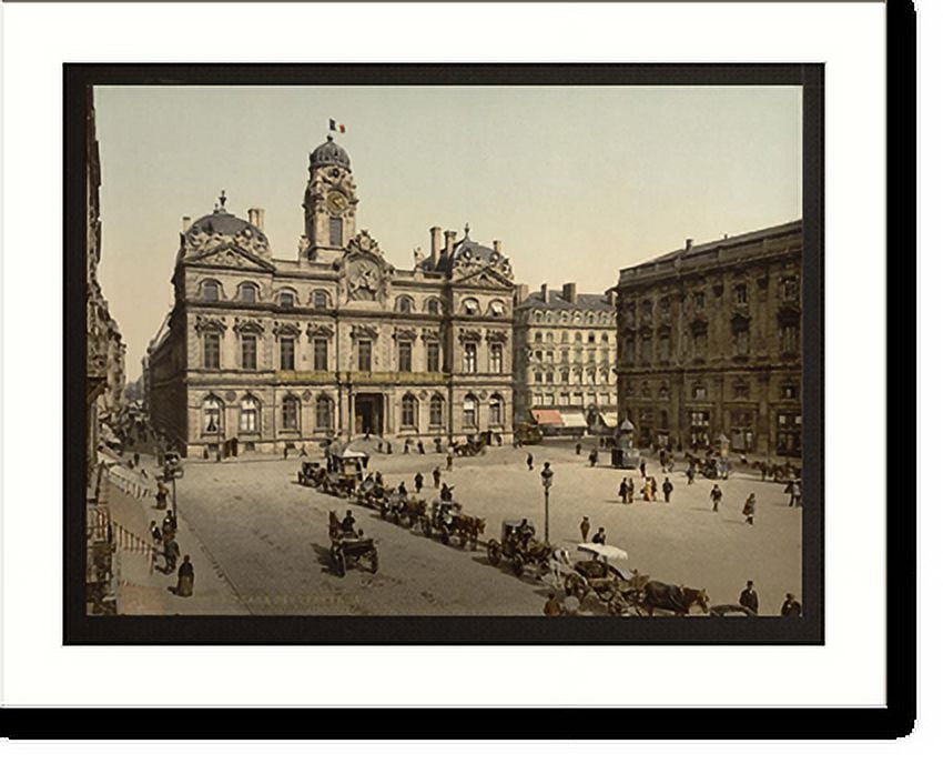 Historic Print, Place de Terreaux Lyons France, 16" x 20"