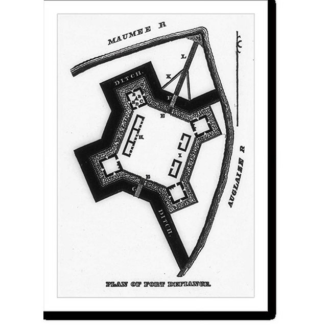 Historic Print, Plan of Fort Defiance [Defiance, Ohio], 16" x 20