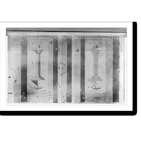 Historic Print, Plan of bottom flanges from above and beneath, 16" x 20"