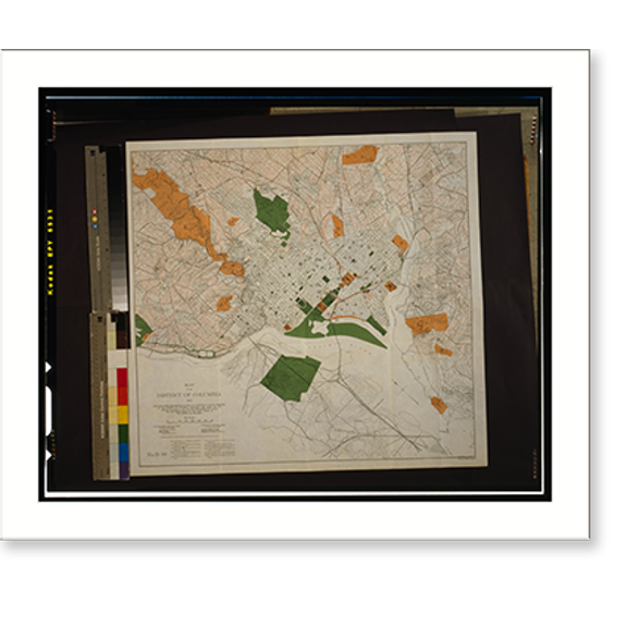 Historic Print, [Plans for Washington, D.C. Map of the District of Columbia.Prepared by J.G. Langdon., 16" x 20"