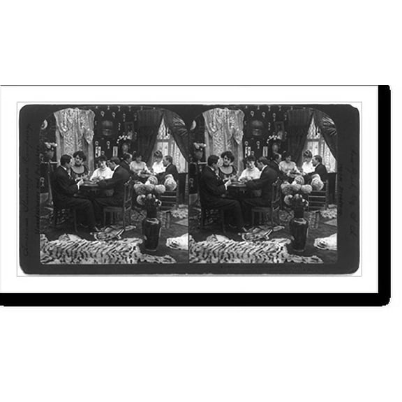 Historic Print, Playing Cards at the Parlor Table, 16" x 20"