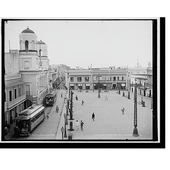 Historic Print, Plaza, San Juan, P.R., La, 18" x 24"