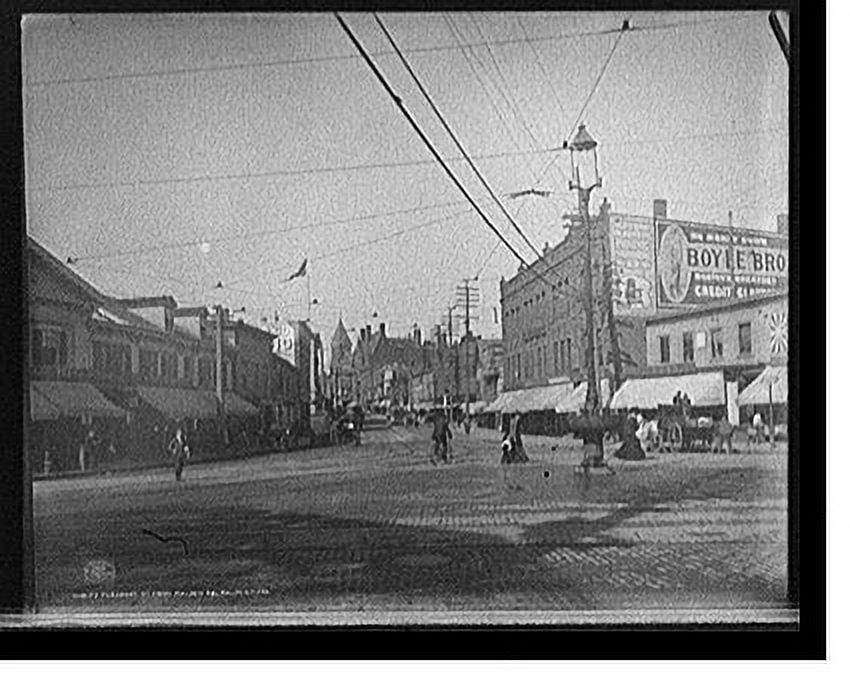 Historic Print, Pleasant St. from Malden Sq., Malden, Mass., 16" x 20