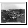 Historic Print, Pleasant View. Visitors on lawn between house and pond