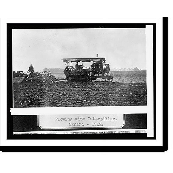 Historic Print, Plowing with Caterpillar, Oxnard, [California], 18" x 24"