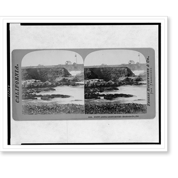 Historic Print, Point Arena Light-house, Mendocino Co., Cal., 16" x 20"