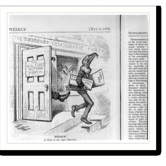 Historic Print, Policy: a kick in the right direction, 16" x 20"