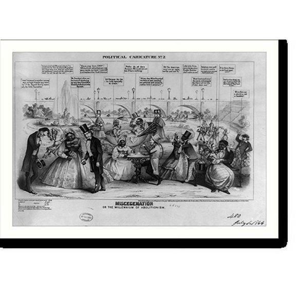 Historic Print, Political caricature. No. 2, Miscegenation or the millennium of abolitionism, 16" x 20"