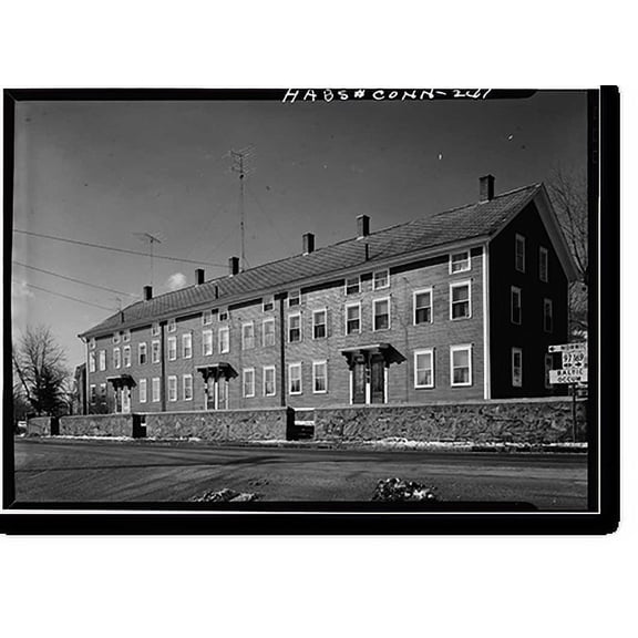 Historic Print, Ponemah Mills Workers' Houses, Shetucket & Norwich Avenues, Taftville, New London County, CT, 18" x 24"