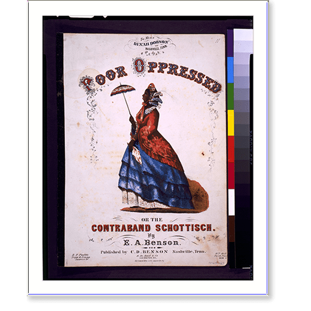 Historic Print, Poor oppressed or the contraband Schottisch, by E.A