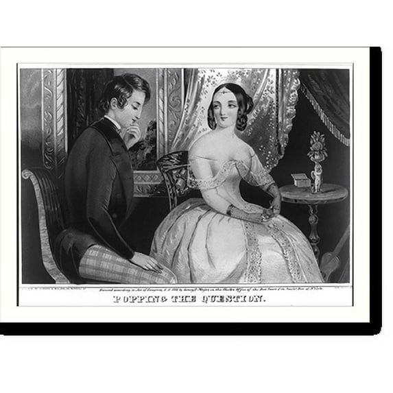 Historic Print, Popping the question.lith. & pub. by Sarony & Major., 18" x 24"