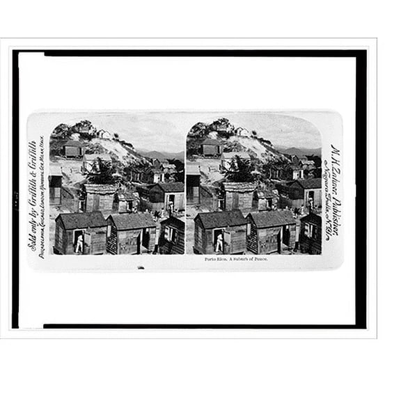 Historic Print, Porto Rico. A suburb of Ponce, 16" x 20"