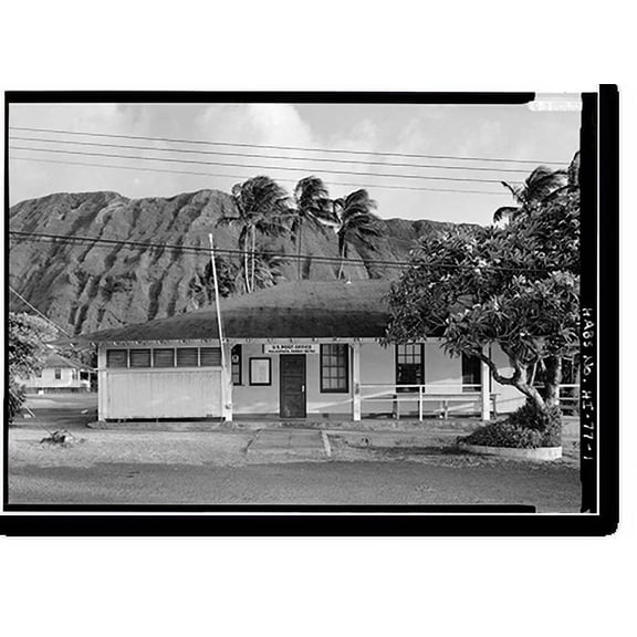 Historic Print, Post Office & Courthouse, Moloka'i Island, Kalaupapa, Kalawao County, HI, 16" x 20"