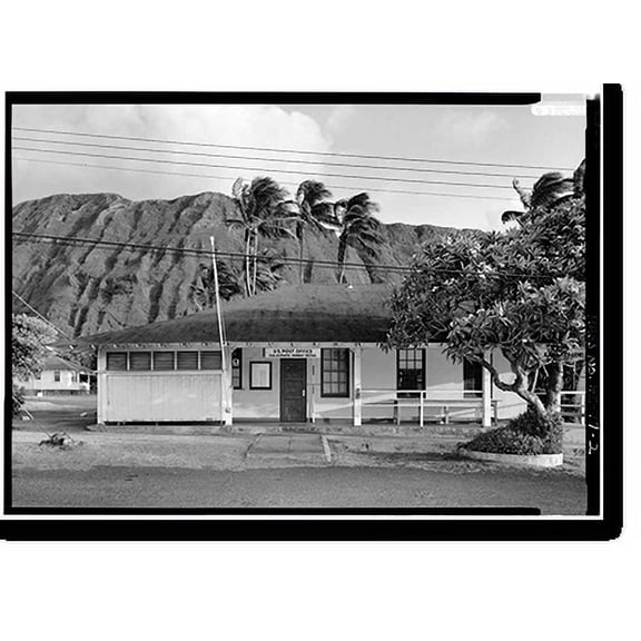Historic Print, Post Office & Courthouse, Moloka'i Island, Kalaupapa, Kalawao County, HI - 2, 16" x 20"
