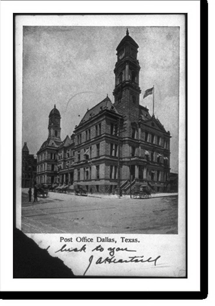 Historic Print, Post Office, Dallas, Texas, 16" x 20"
