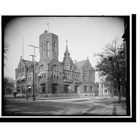 Historic Print, Post office, Augusta, Ga., 16" x 20"