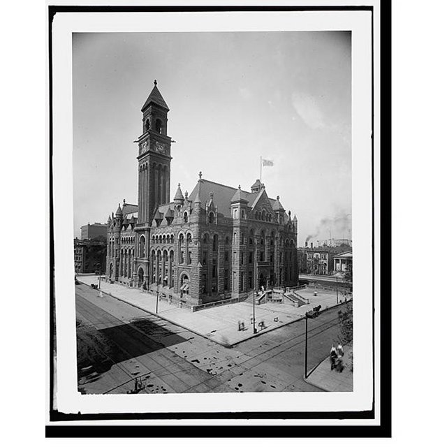 Historic Print, Post office, Detroit, Mich., 16" x 20"