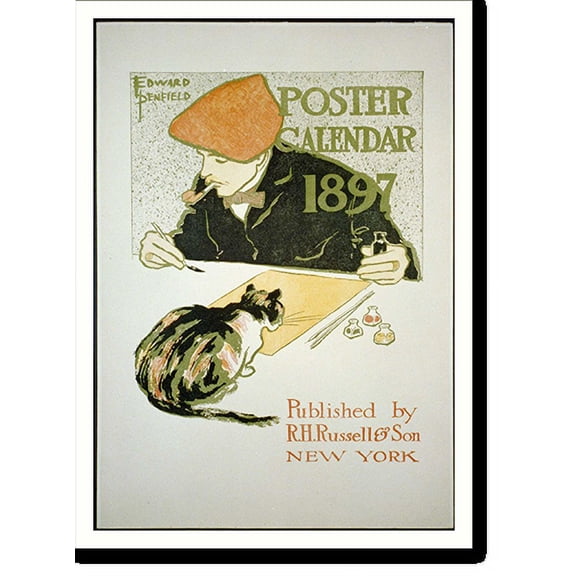 Historic Print, Poster calendar 1897. Edward Penfield., 18" x 24"