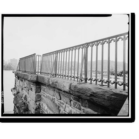 Historic Print, Potomac Aqueduct, Georgetown abutment at Georgetown waterfront, Washington, District of Columbia, DC - 19, 18" x 24"