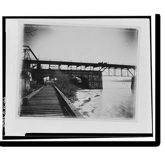 Historic Print, Potomac Aqueduct, Georgetown abutment at Georgetown waterfront, Washington, District of Columbia, DC - 5, 16" x 20"