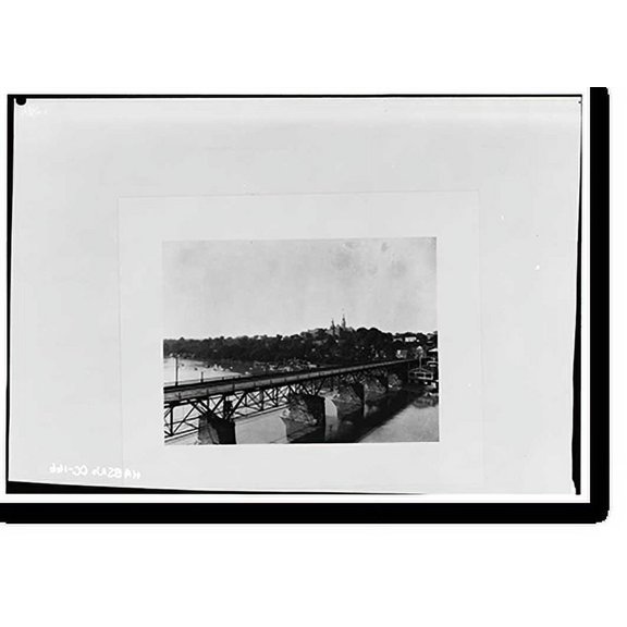 Historic Print, Potomac Aqueduct, Georgetown abutment at Georgetown waterfront, Washington, District of Columbia, DC - 7, 16" x 20"