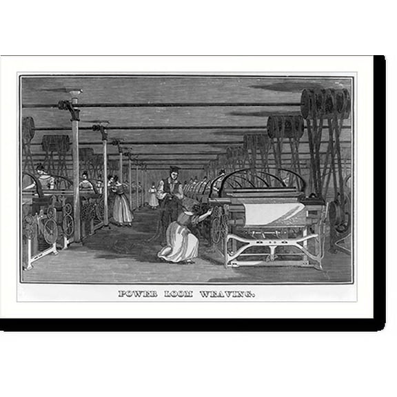 Historic Print, Power loom weaving, 16" x 20"