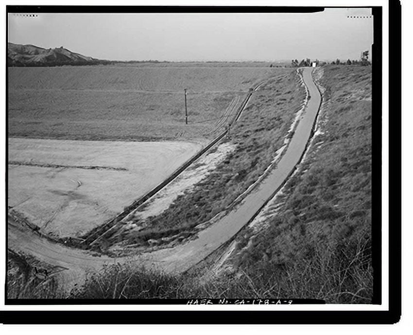 Historic Print, Prado Dam, Embankment, Santa Ana River near junction of