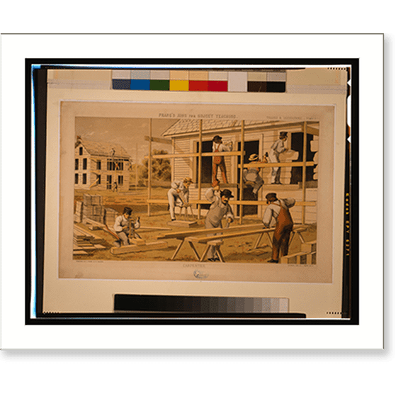 Historic Print, Prang's aid for object teaching. Carpenter, 18" x 24"