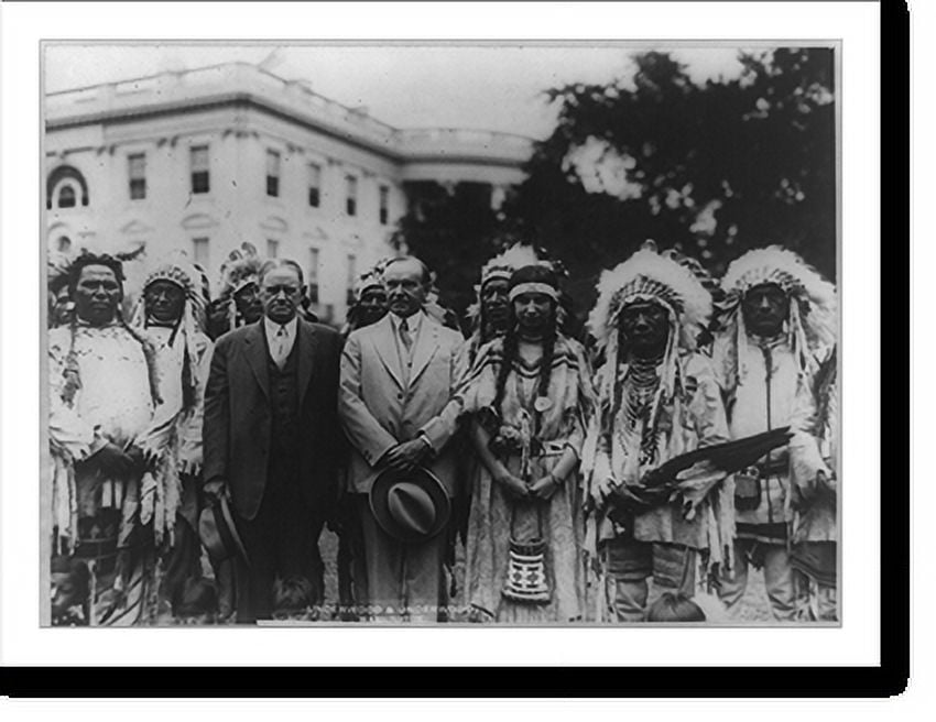 Historic Print Pres Calvin Coolidge posed with Commissioner of