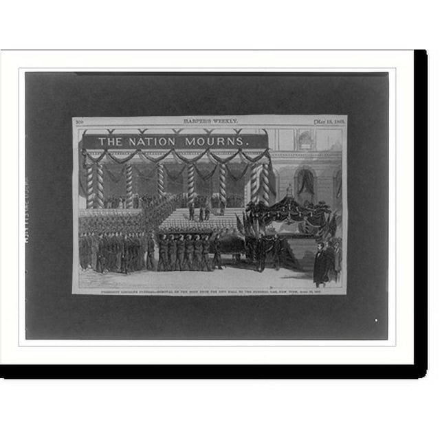 Historic Print, Pres. Lincoln's funeral removal of the body from the