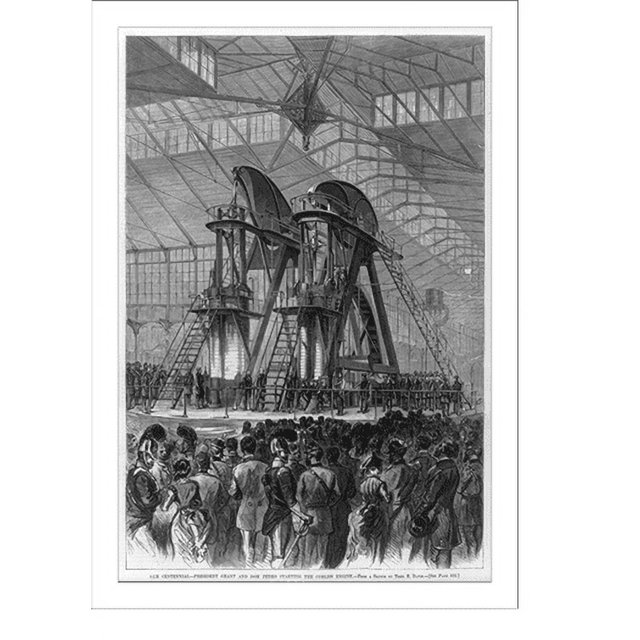 Historic Print, [President Grant and Don Pedro starting the Corliss