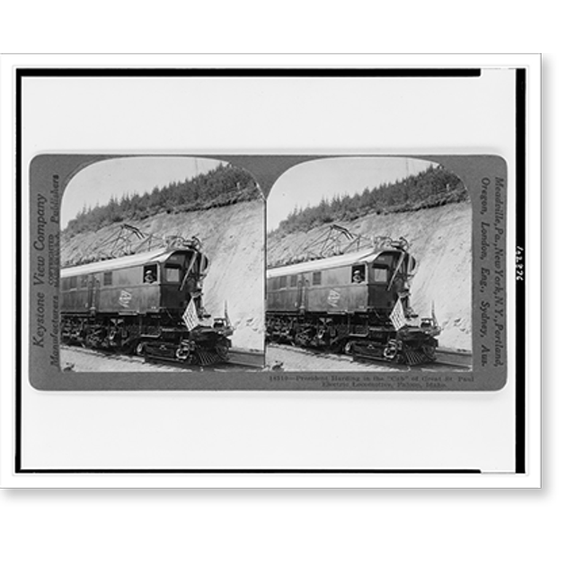 Historic Print, President Harding in the cab" of Great St. Paul