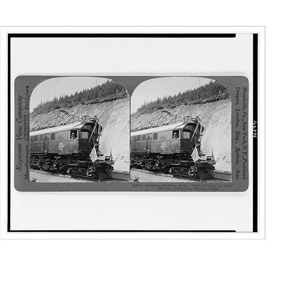 Historic Print, President Harding in the cab of Great St. Paul electric locomotive Falcon Idaho, 16" x 20"