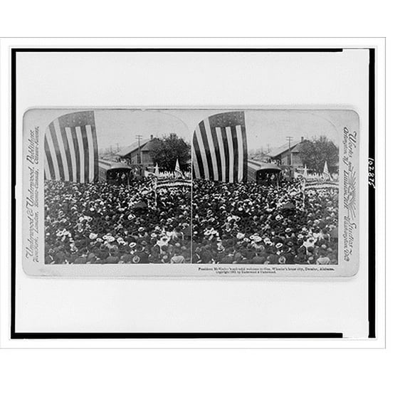 Historic Print, President McKinley's splendid welcome to Gen. Wheeler's home city, Decatur, Alabama, 18" x 24"