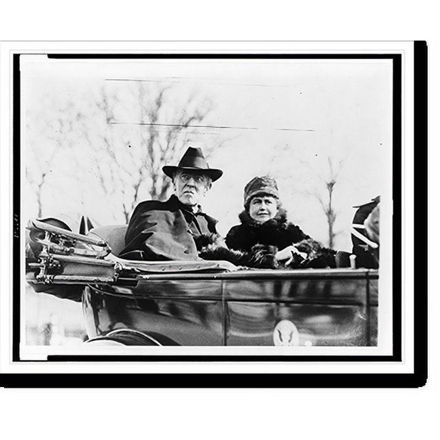 Historic Print, [President Woodrow Wilson with his wife, in back of
