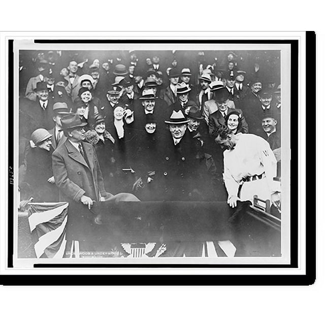 Historic Print, President braves weather to open baseball season