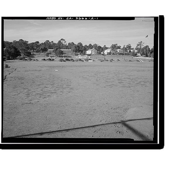 Historic Print, Presidio of Monterey, Soldier Field, Monterey, Monterey County, CA, 18" x 24"