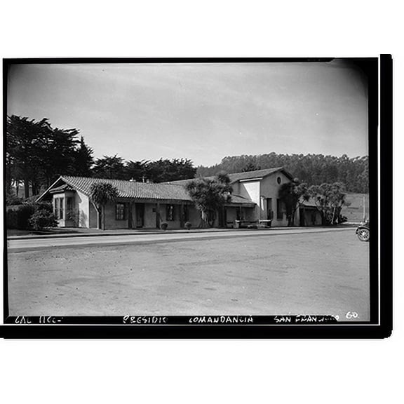 Historic Print, Presidio of San Francisco, Commandancia, Moraga Avenue, San Francisco, San Francisco County, CA - 4, 18" x 24"