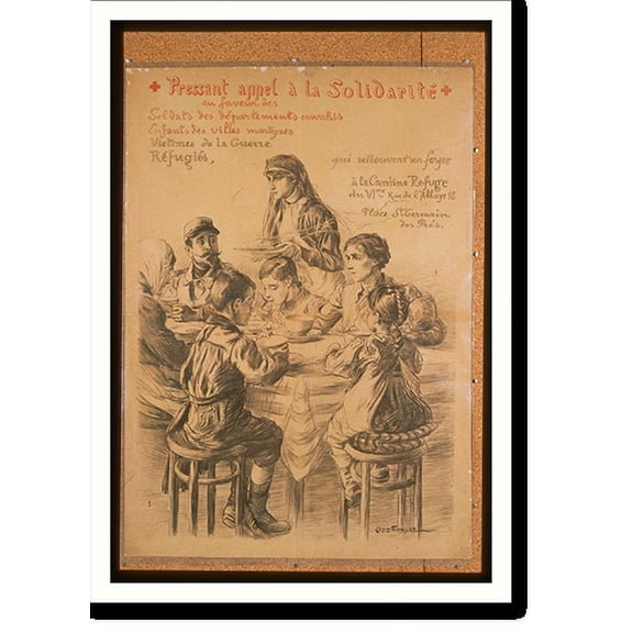 Historic Print, Pressant appel agrave la solidariteacute . . ., 16" x 20"