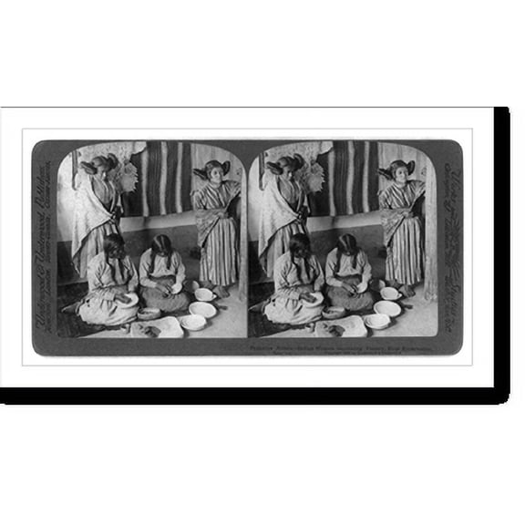 Historic Print, Primitive artists. Indian women decorating pottery, Hopi Reservation, Arizona, 18" x 24"