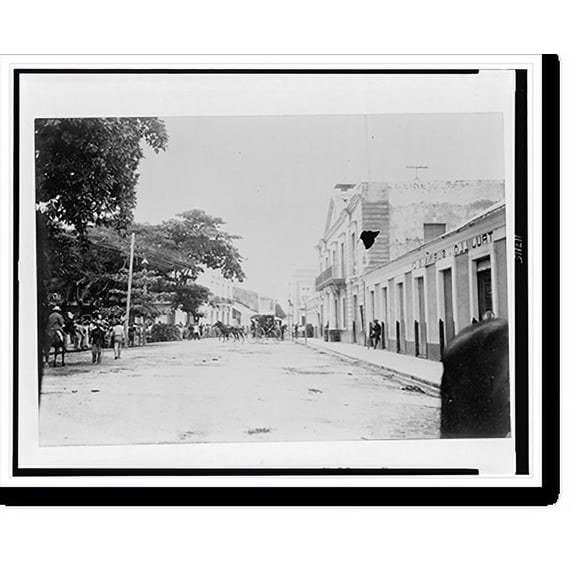 Historic Print, Principal street and city hall, Ponce, 16" x 20"
