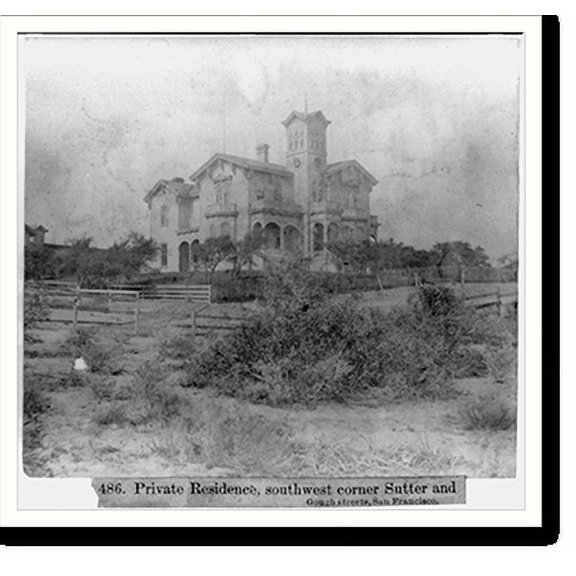 Historic Print, Private Residence, southwest corner Sutter and Gough Streets, San Francisco, 18" x 24"