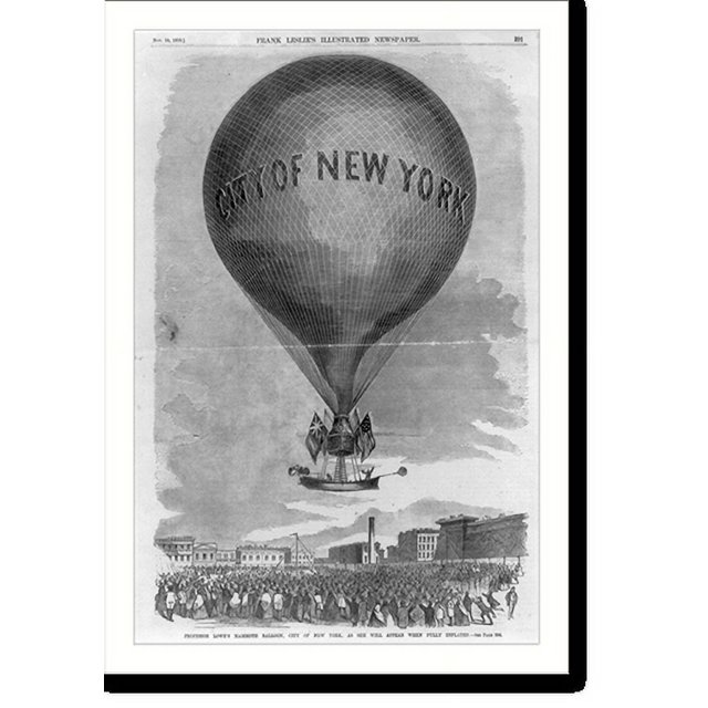 Historic Print, Professor [Thaddeus S.C.] Lowe's mammoth balloon, CITY