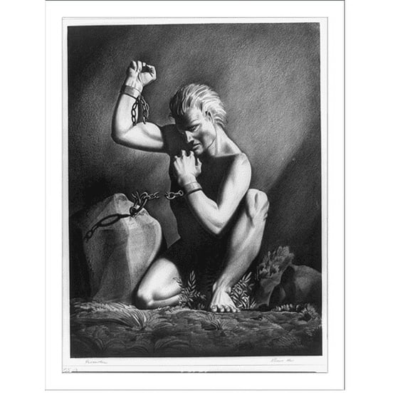 Historic Print, Prometheus.Rockwell Kent., 16" x 20"