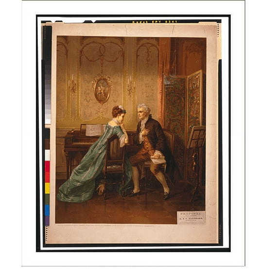 Historic Print, Proposal.chromo-lithographed and published by A. & C. Kaufmann, New York., 18" x 24"
