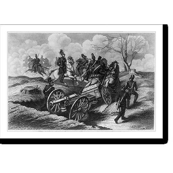 Historic Print, [Prussian? horse-drawn field artillery unit changing position], 18" x 24"