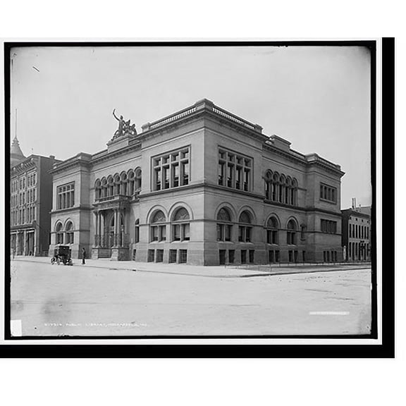 Historic Print, Public Library, Indianapolis, Ind., 16" x 20"