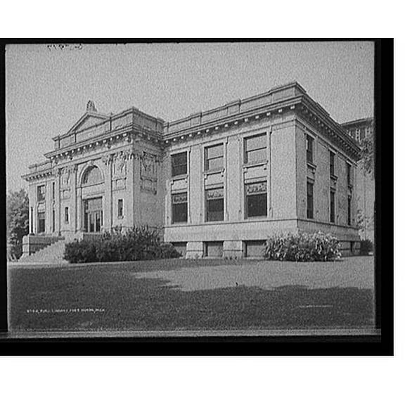 Historic Print, Public Library, Port Huron, Mich. - 2, 16" x 20"
