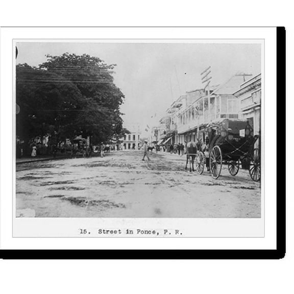 Historic Print, Puerto Rico: Street in Ponce, Puerto Rico, 18" x 24"
