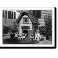thumbnail image 1 of Historic Print, [Pug dog and its four puppies outside large doghouse].Geo. E. Brown, photographer, Portland, Me., 18" x 24", 1 of 3